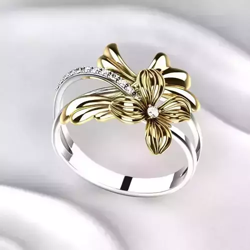 Flower Golden Ring 3D print model