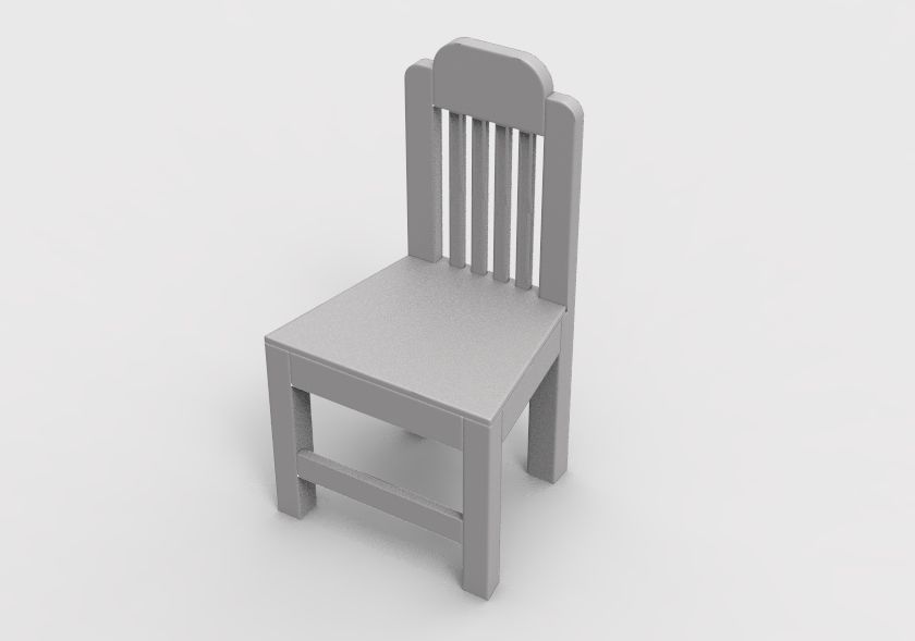 Wooden  Chair 3D print model_24