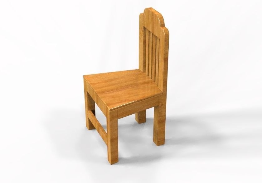 Wooden  Chair 3D print model_11
