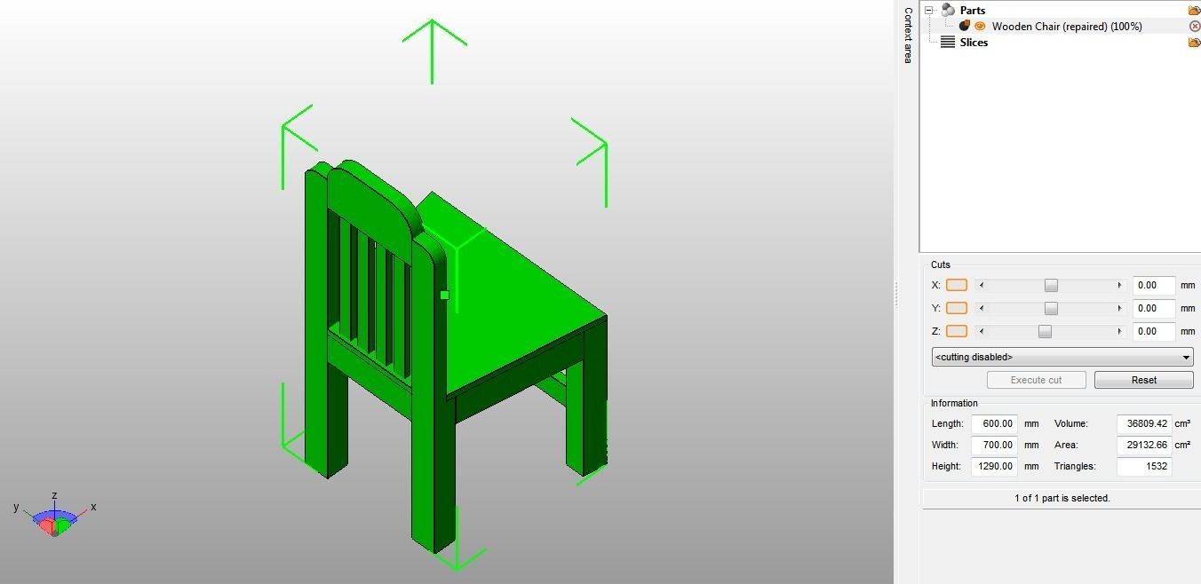 Wooden  Chair 3D print model_1