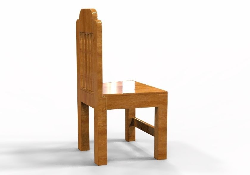Wooden  Chair 3D print model_7
