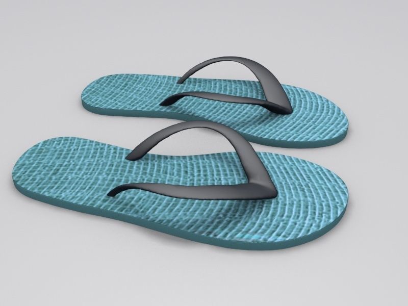 Slippers flip flops 3D model_1
