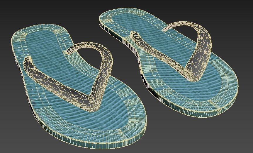 Slippers flip flops 3D model_2