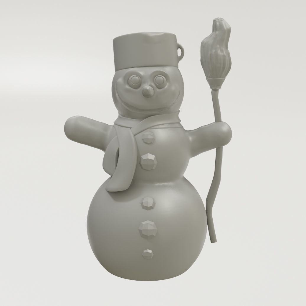 Snowman figurine 3D print model_2