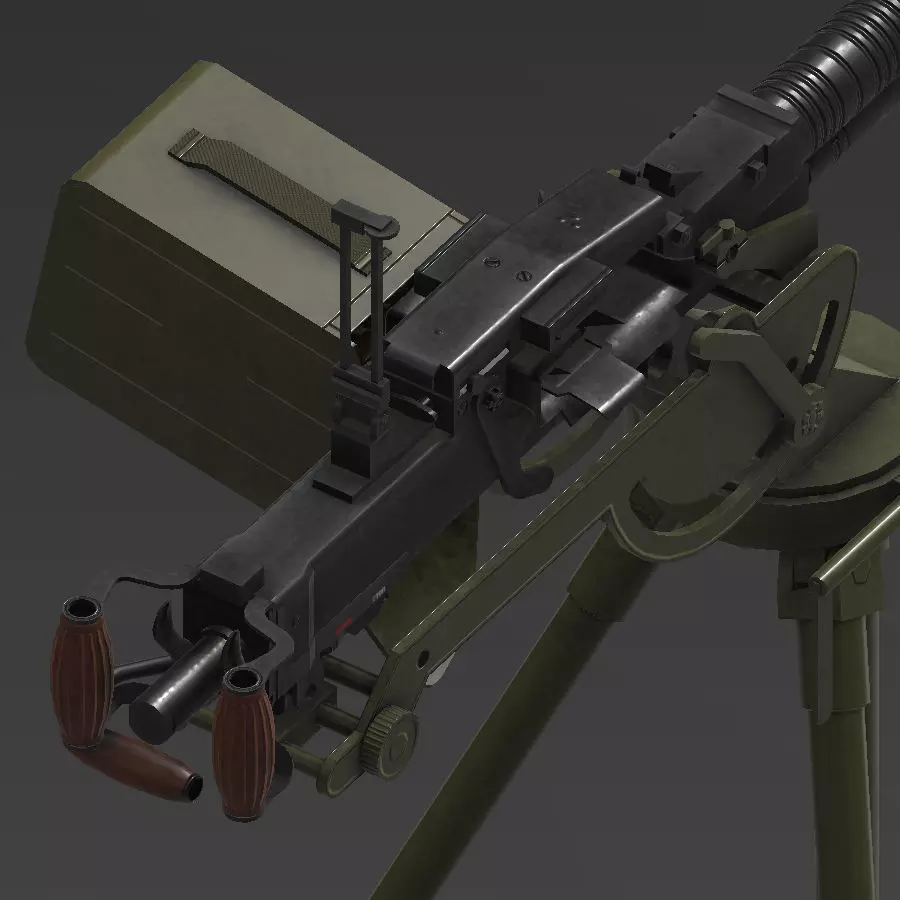 DSHK gun Low-poly 3D model