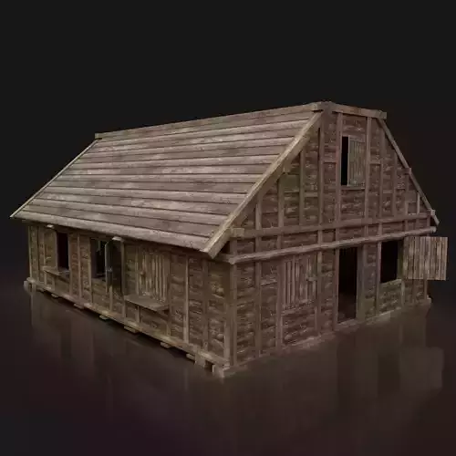 Next Gen AAA FANTASY MEDIEVAL WOODEN TOWN HOUSE WEST WESTERN Low-poly 3D model