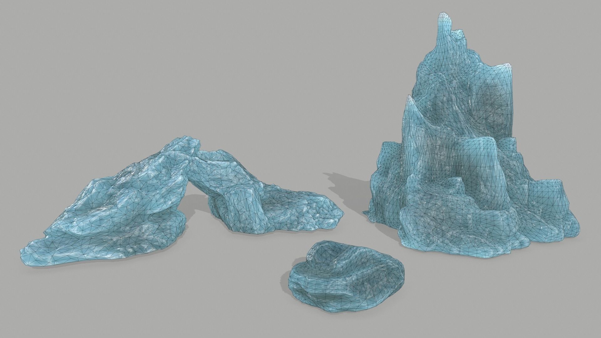 Rock Set Low-poly 3D model_1