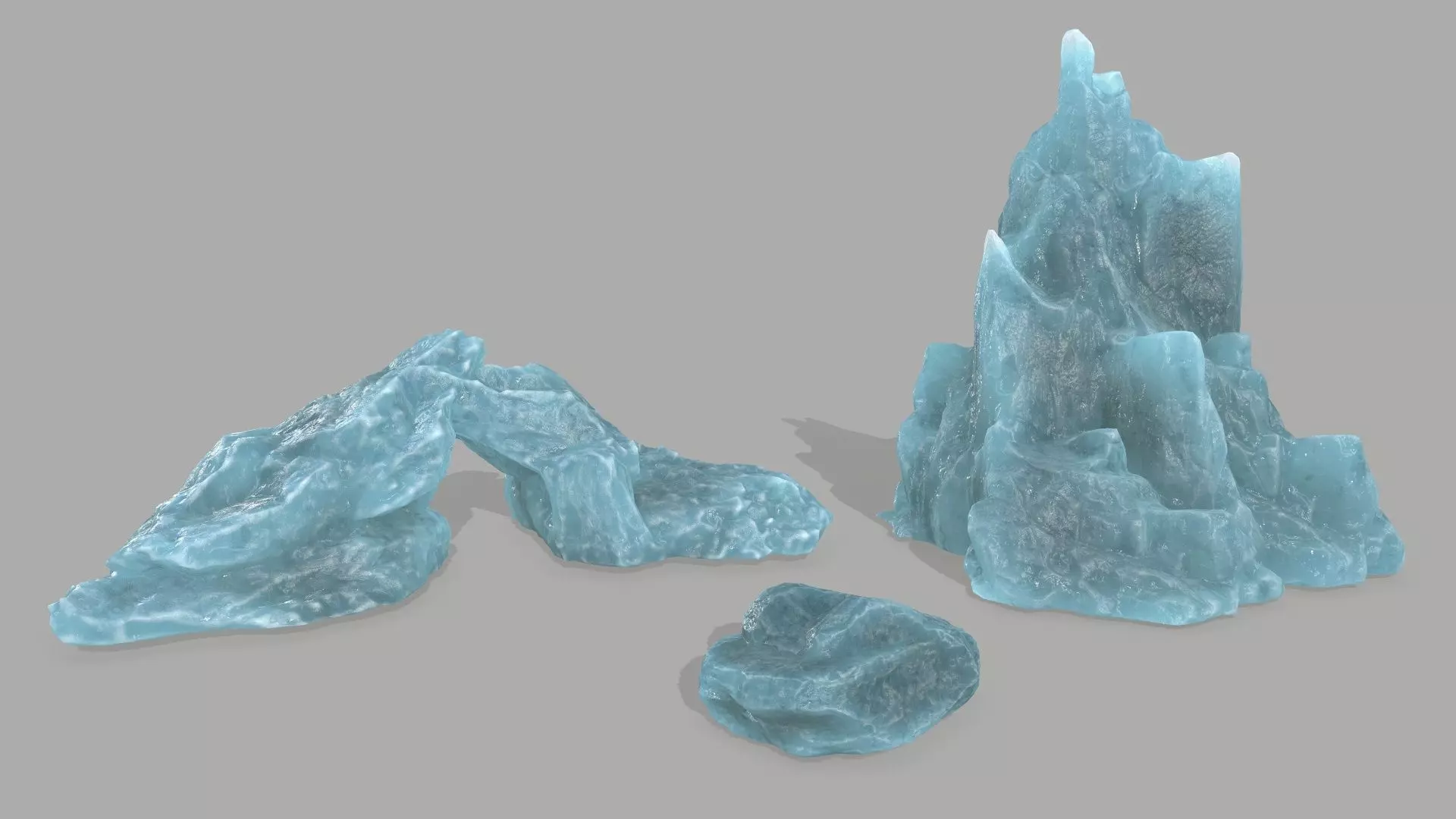 Rock Set Low-poly 3D model_0