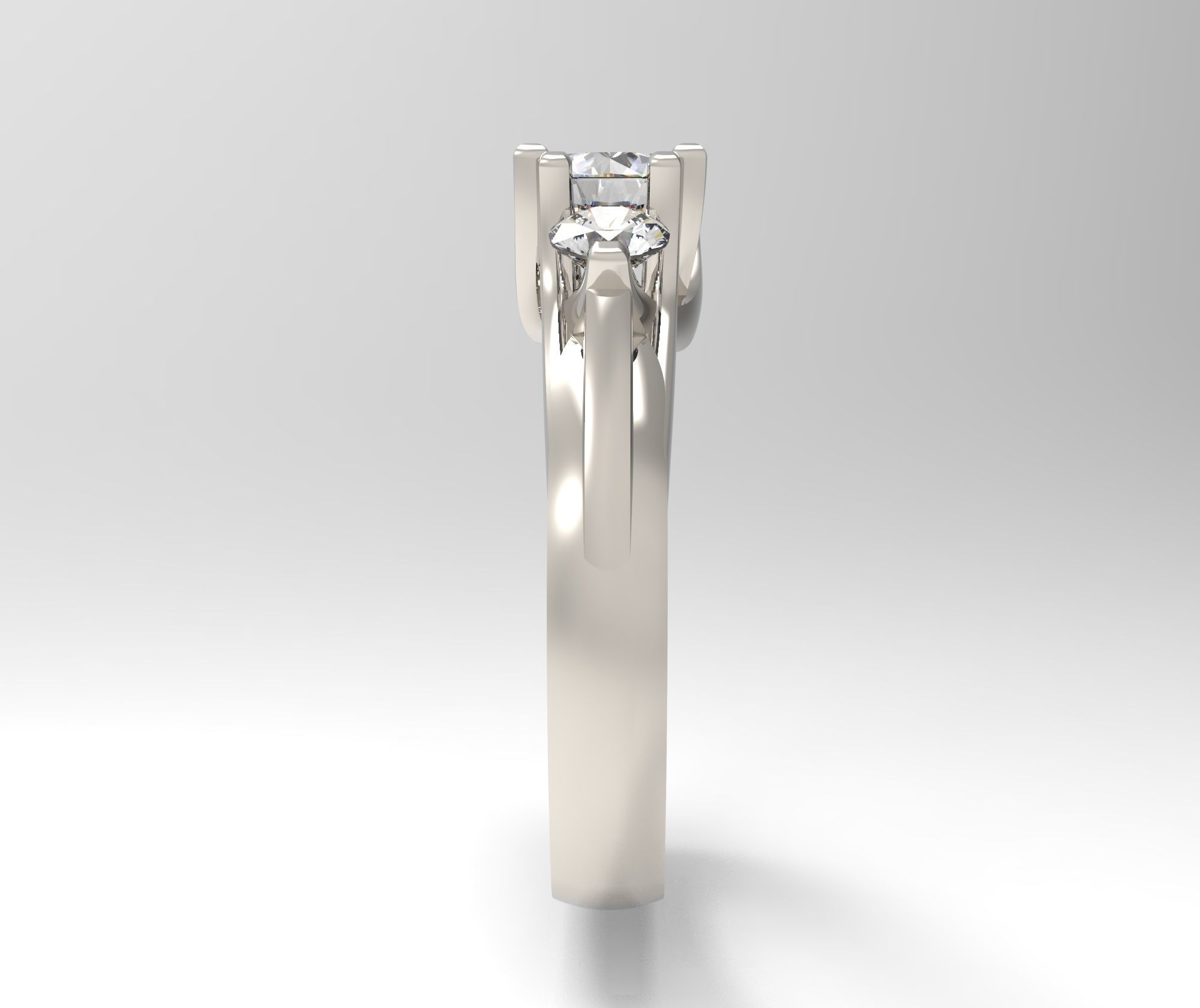Model 176 Three Stone Ring 3D print model_3