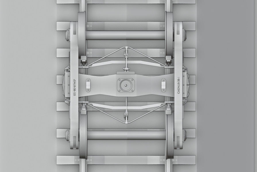 Railway flatcar wagon 3D model_21