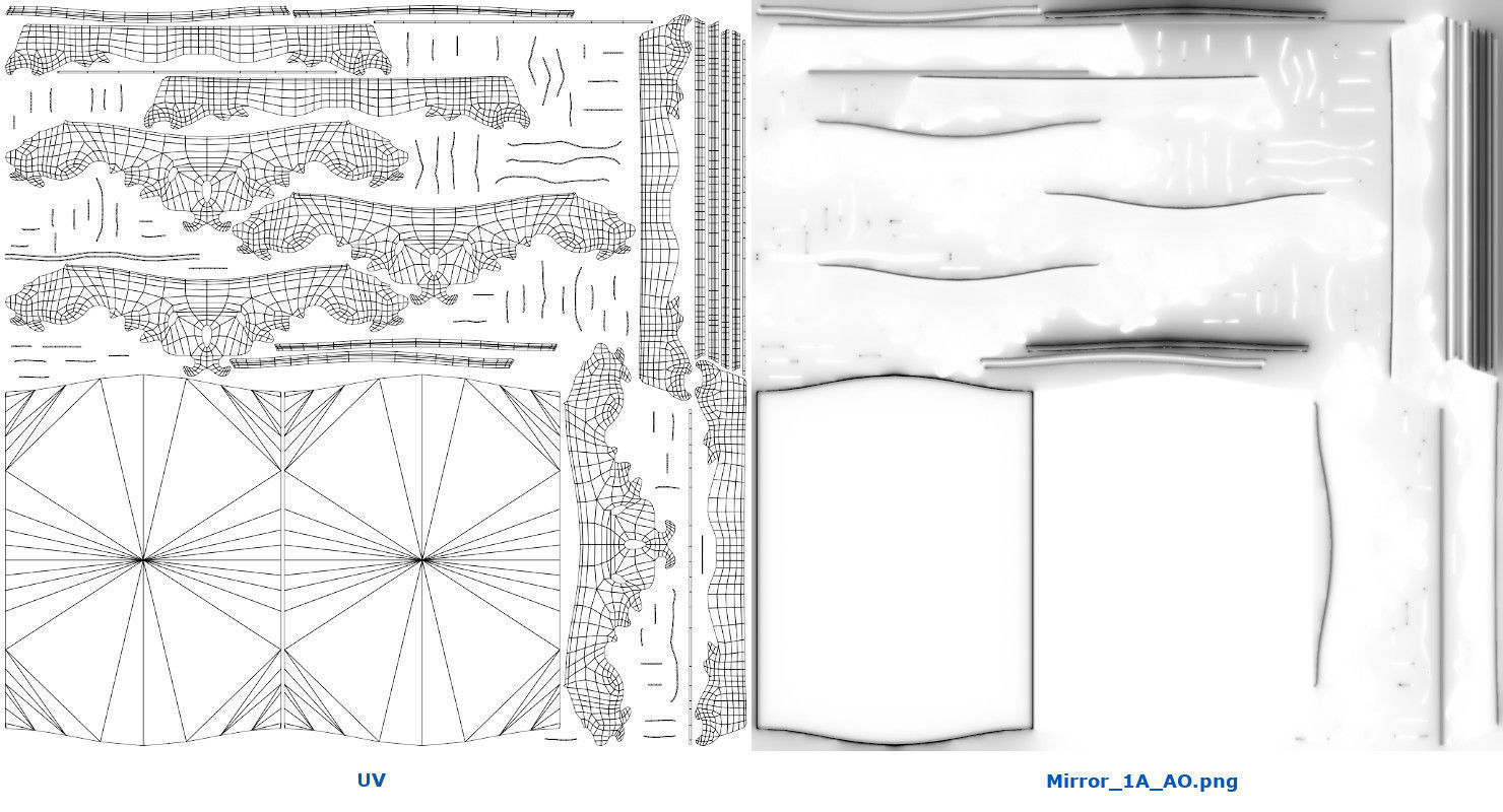 Mirror 1A Low-poly 3D model_10