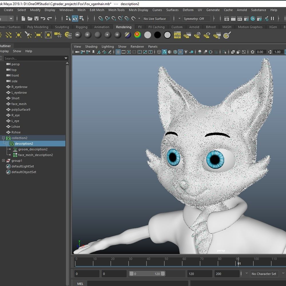 Animated 3dFox Low-poly 3D model_3
