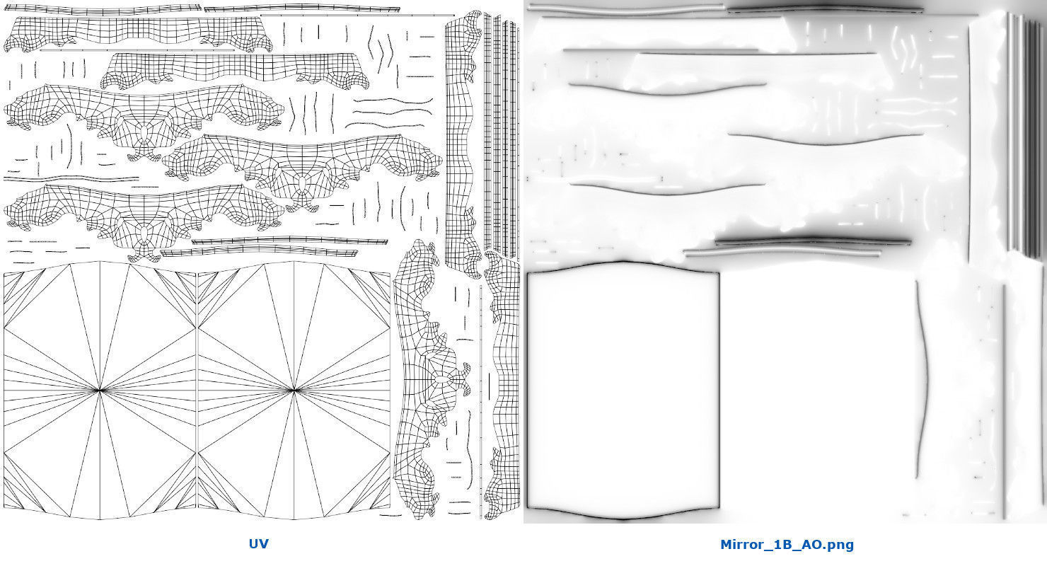 Mirror 1B Low-poly 3D model_7