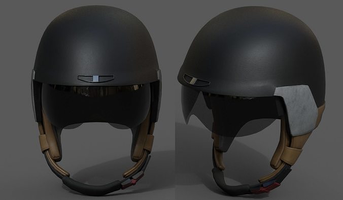 Helmet sport Color 3d model Generic military bike scifi  Low-poly 3D model