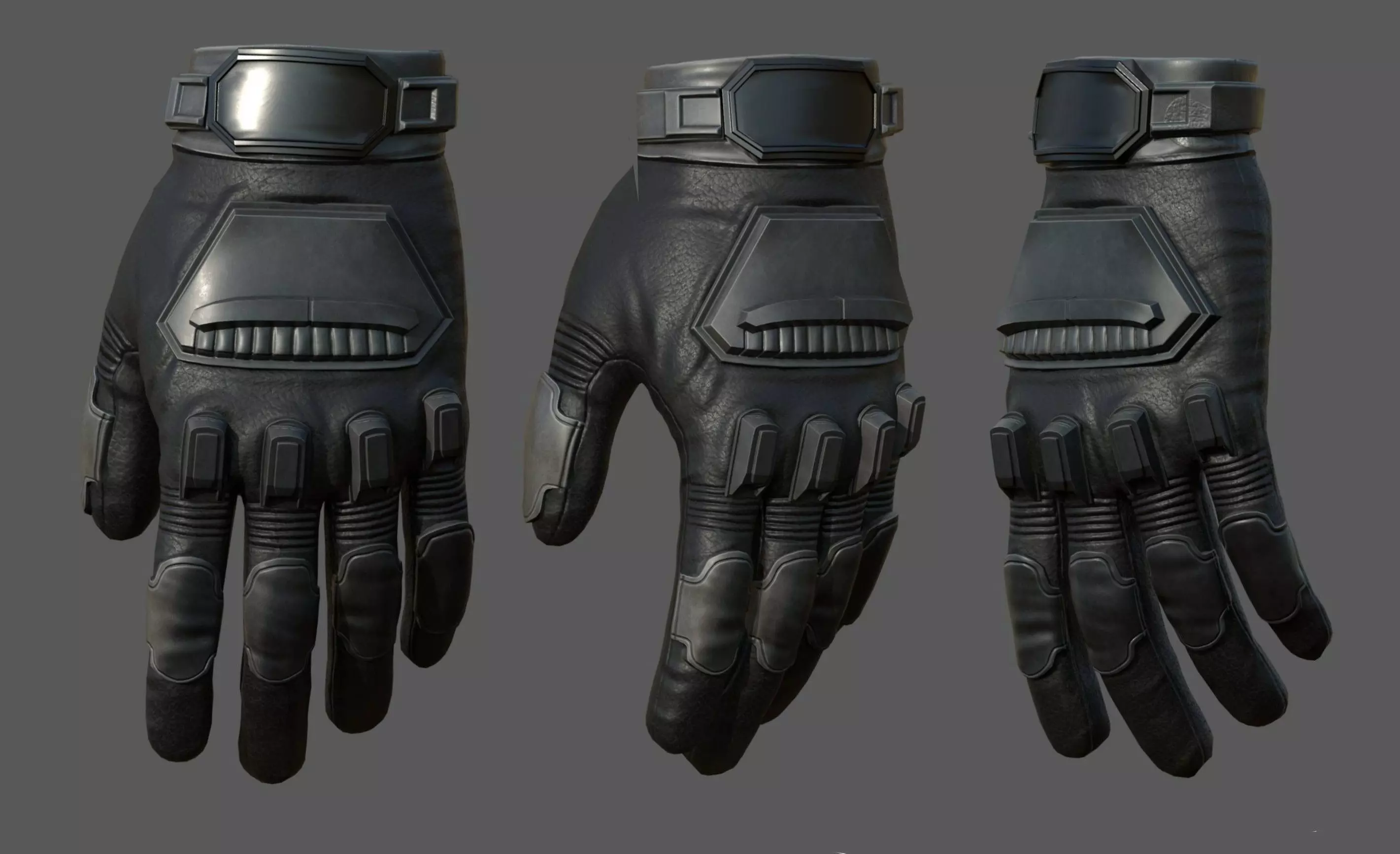 Gloves Sci-fi military fantasy cyborg armor develop Low-poly 3D model_0
