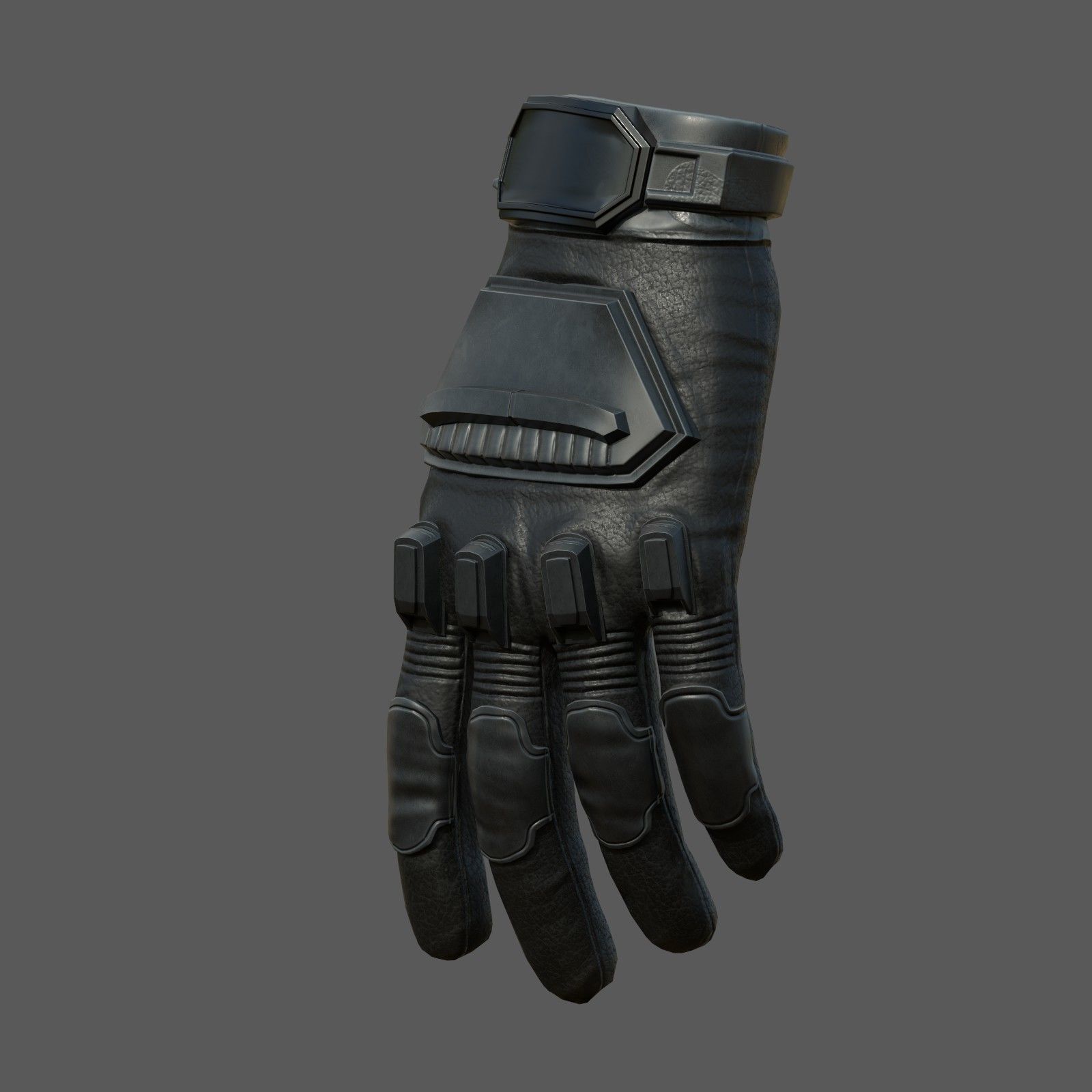 Gloves Sci-fi military fantasy cyborg armor develop Low-poly 3D model_2