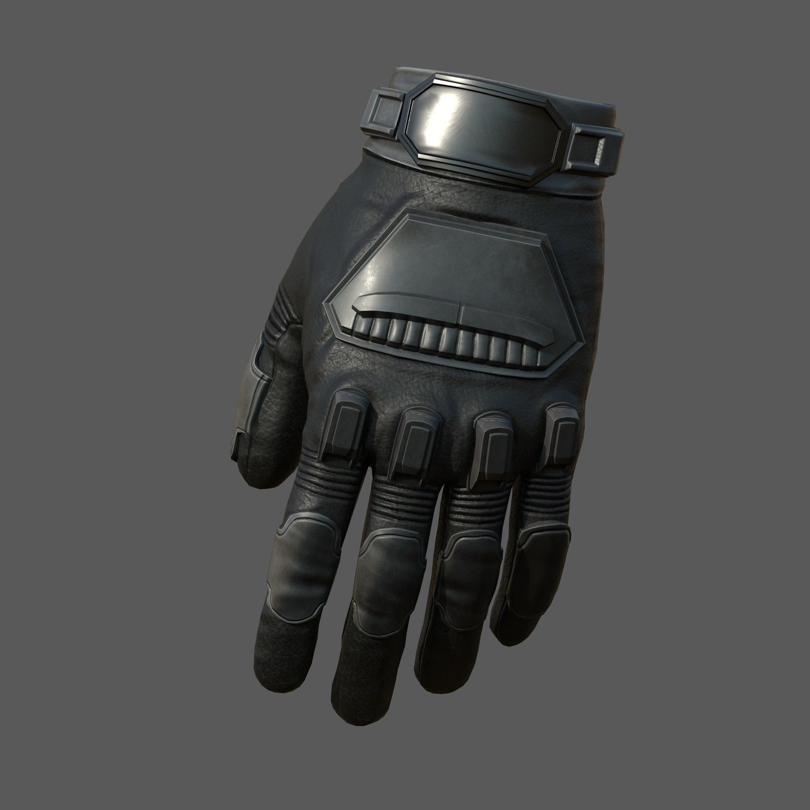 Gloves Sci-fi military fantasy cyborg armor develop Low-poly 3D model_1