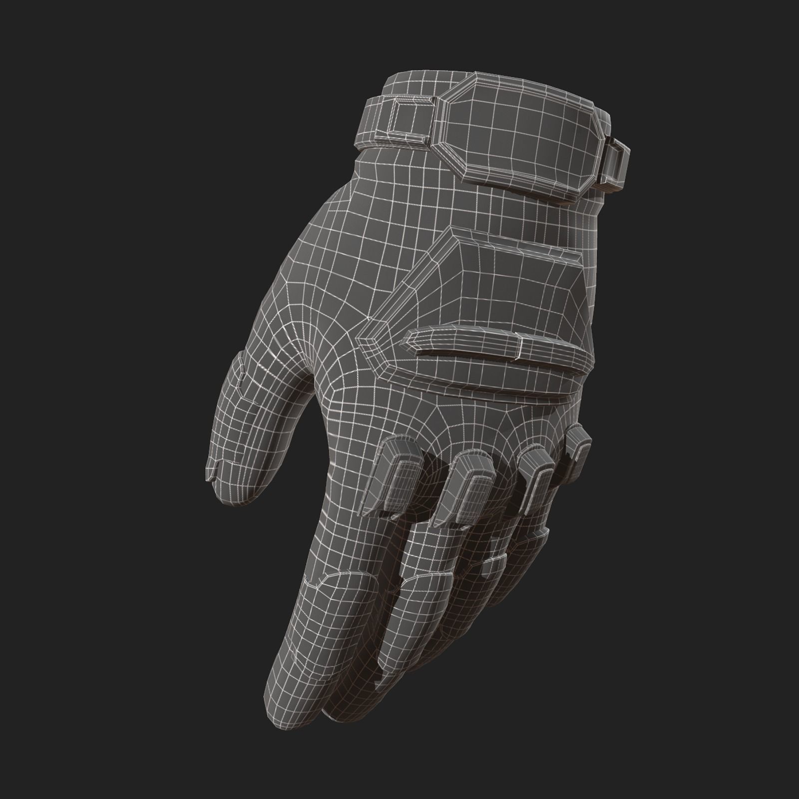 Gloves Sci-fi military fantasy cyborg armor develop Low-poly 3D model_5