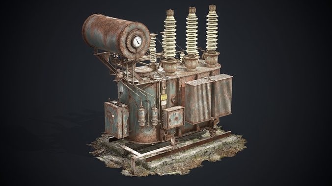 Old Rusty Transformer Low-poly 3D model