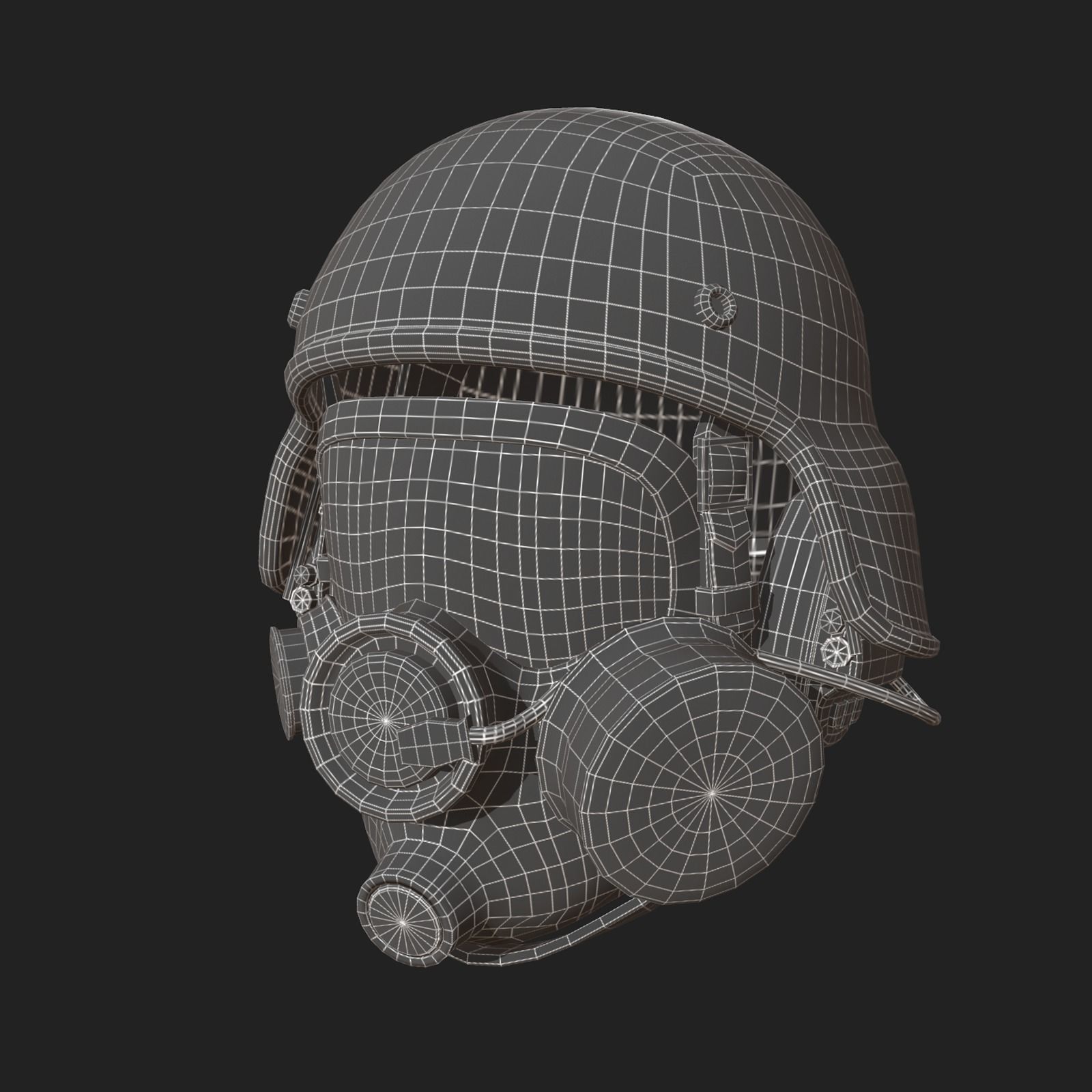 Gas mask helmet 3d model military protection pollution  Low-poly 3D model_9