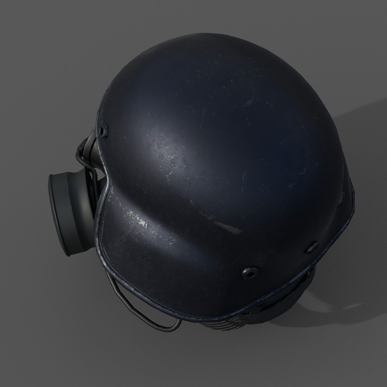 Gas mask helmet 3d model military protection pollution  Low-poly 3D model_7