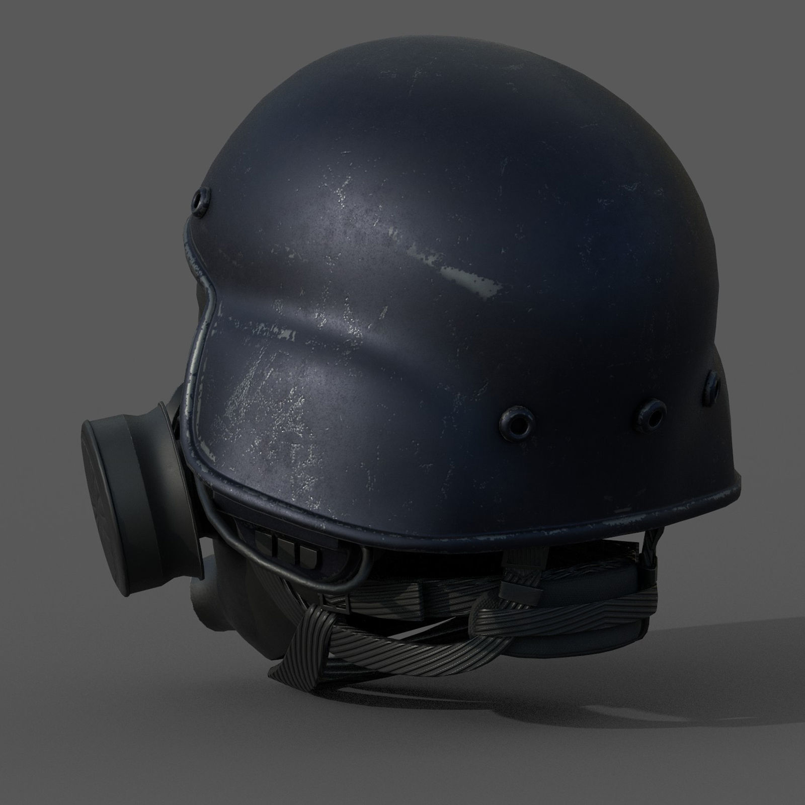 Gas mask helmet 3d model military protection pollution  Low-poly 3D model_5