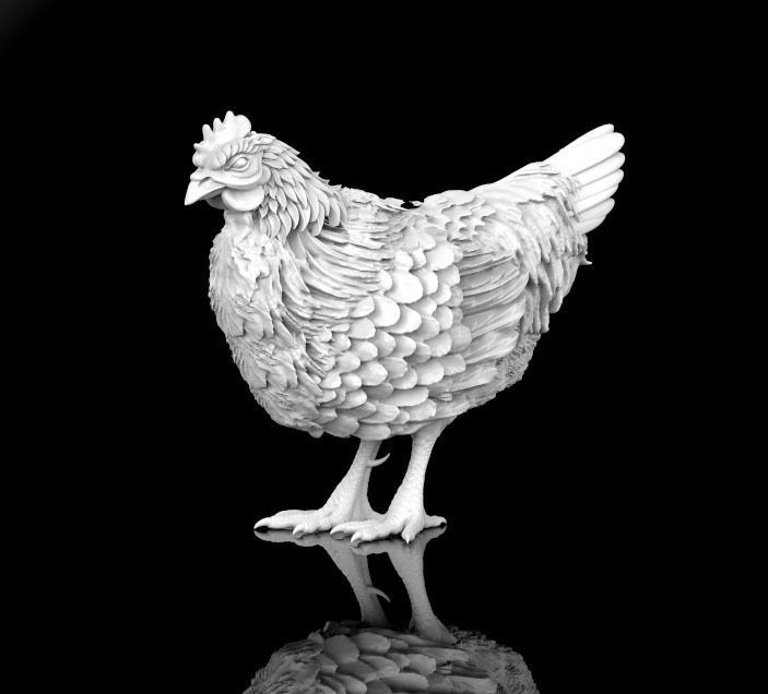 hen sculpture 3D print model_76