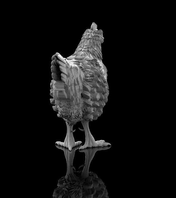 hen sculpture 3D print model_16