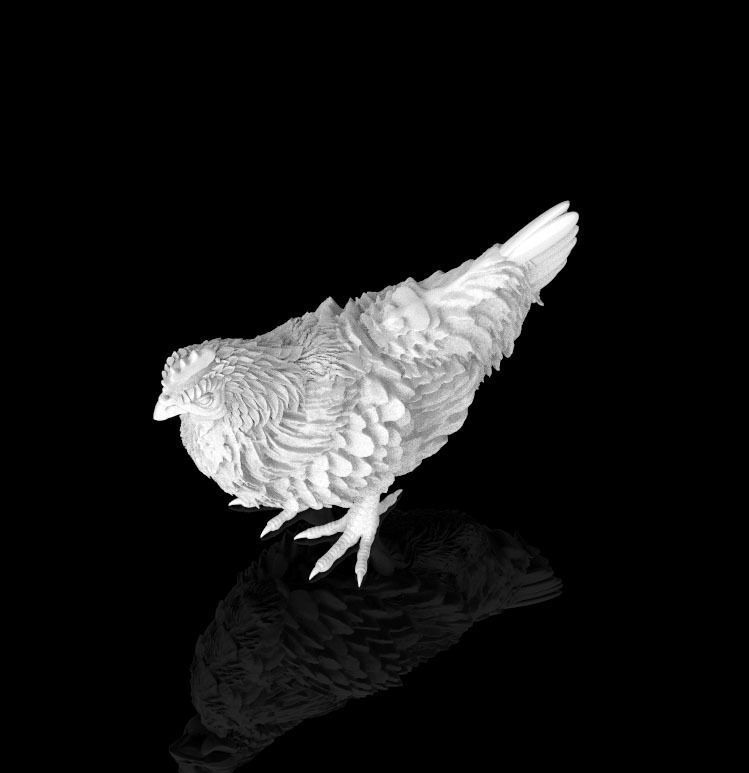 hen sculpture 3D print model_79