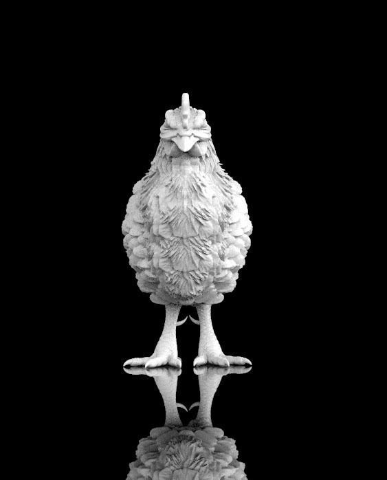hen sculpture 3D print model_66