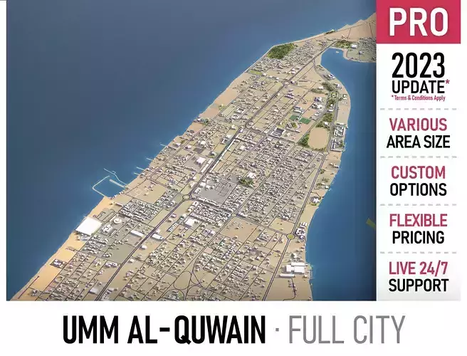 Umm al-Quwain Low-poly 3D model