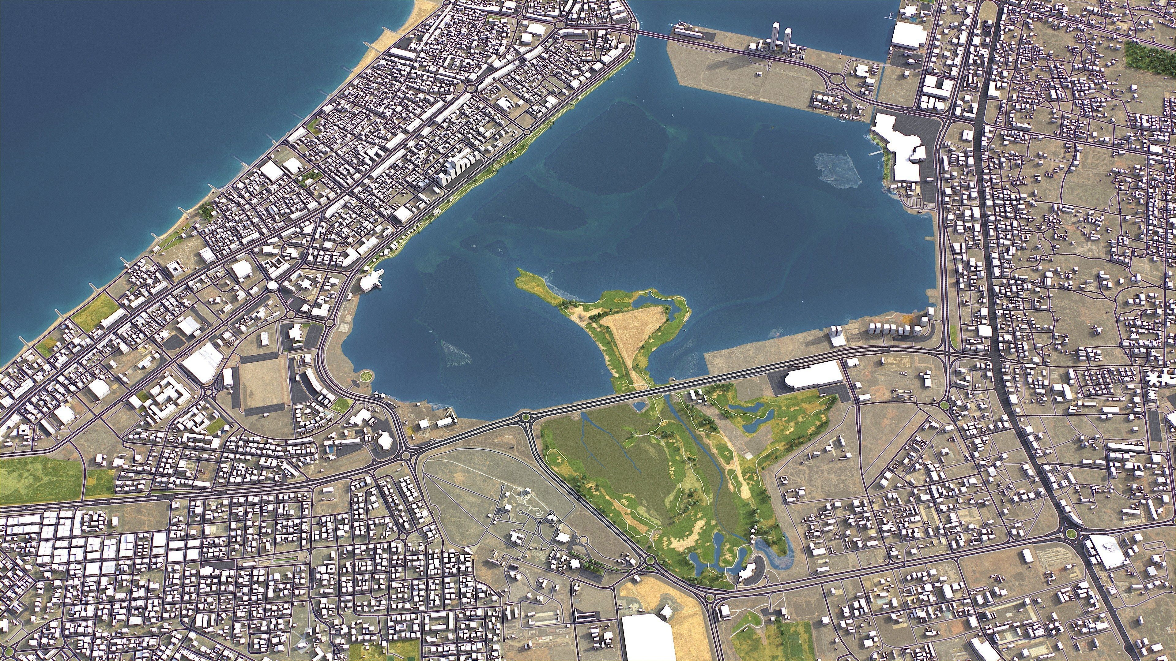 Ras al-Khaimah - 3D City Model Low-poly 3D model_3