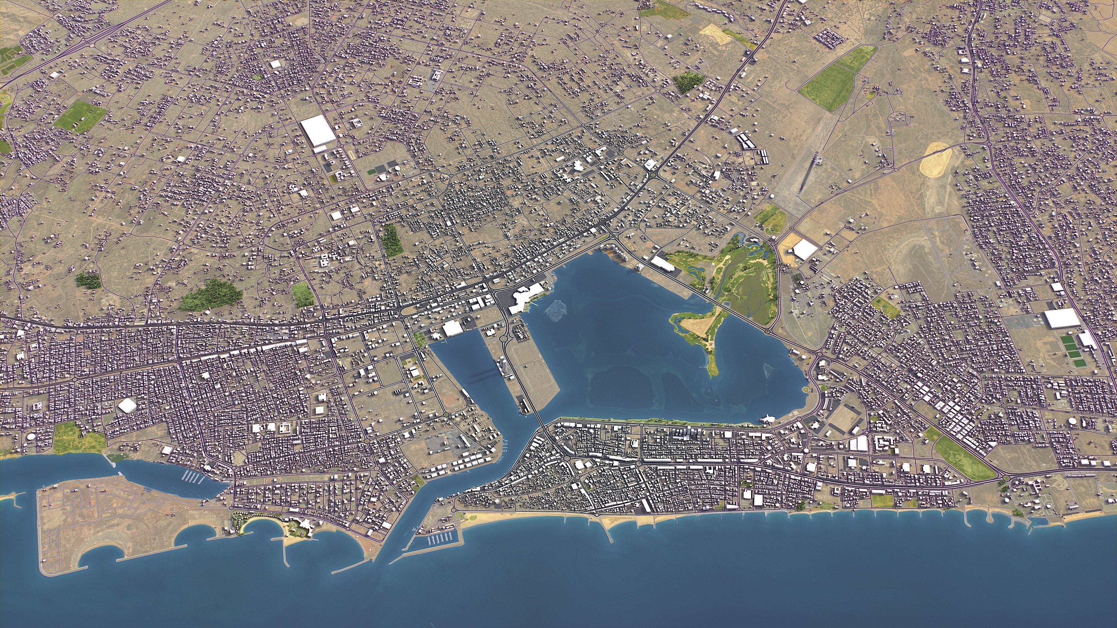 Ras al-Khaimah - 3D City Model Low-poly 3D model_11