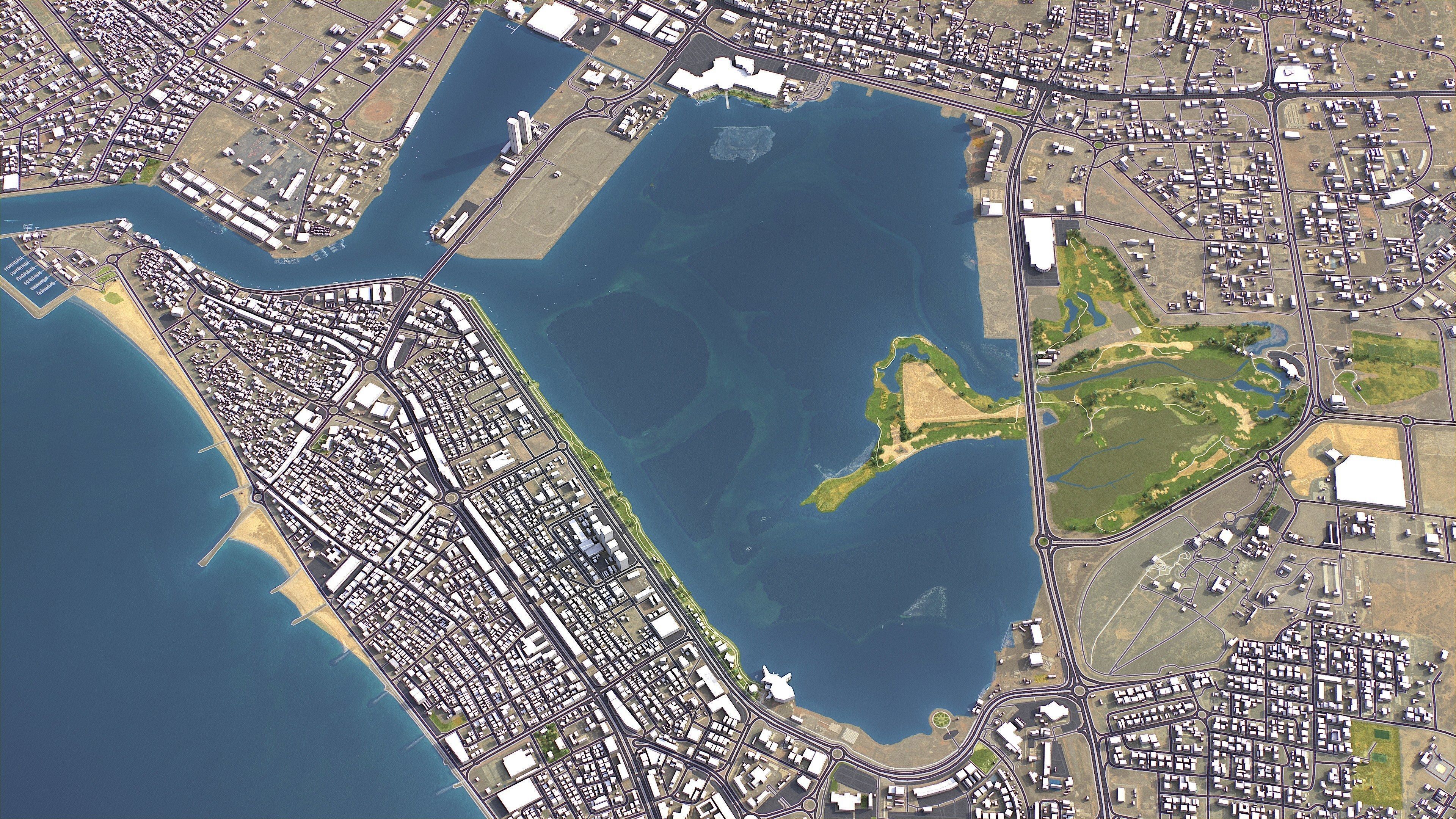 Ras al-Khaimah - 3D City Model Low-poly 3D model_4