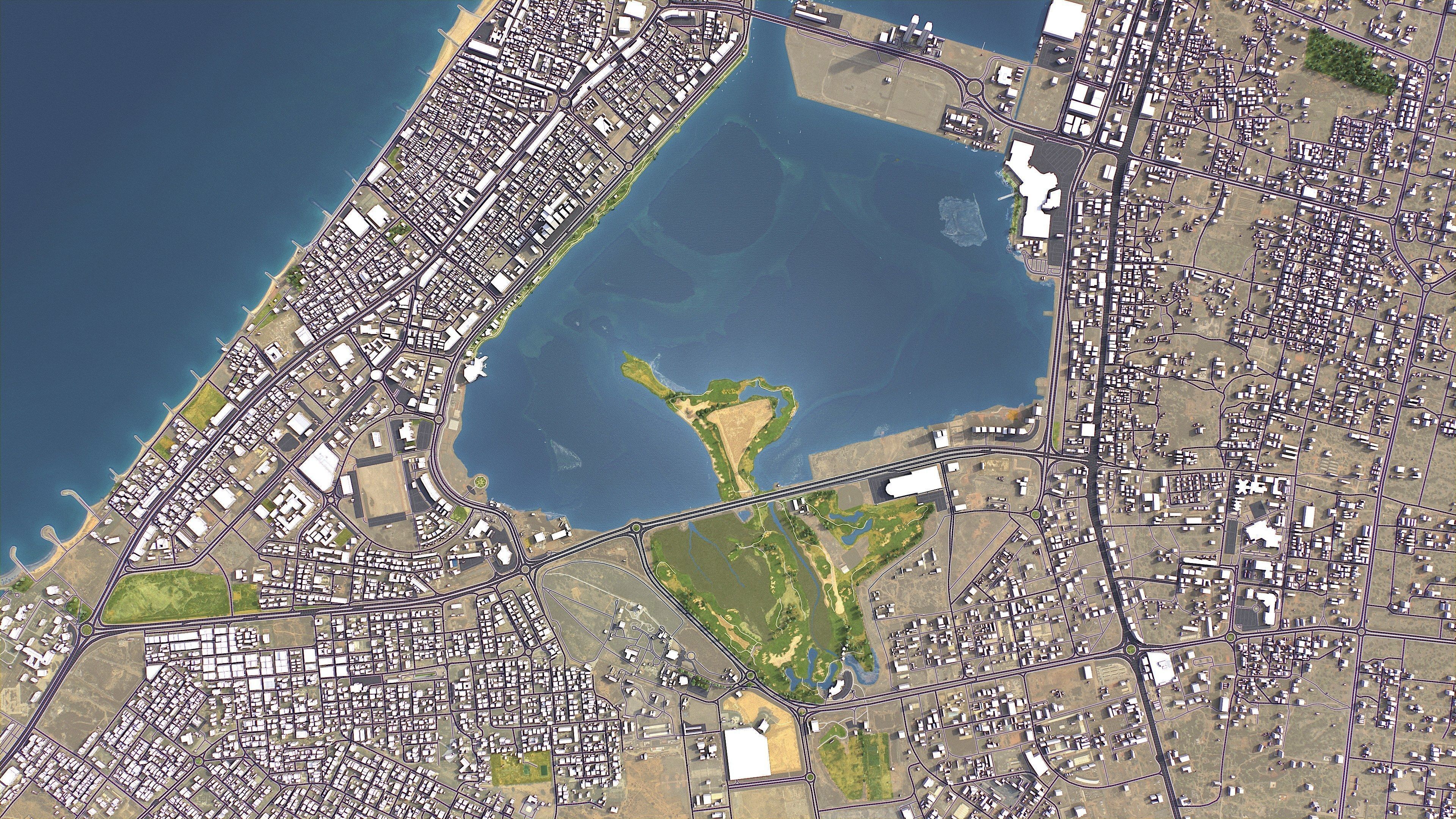 Ras al-Khaimah - 3D City Model Low-poly 3D model_9