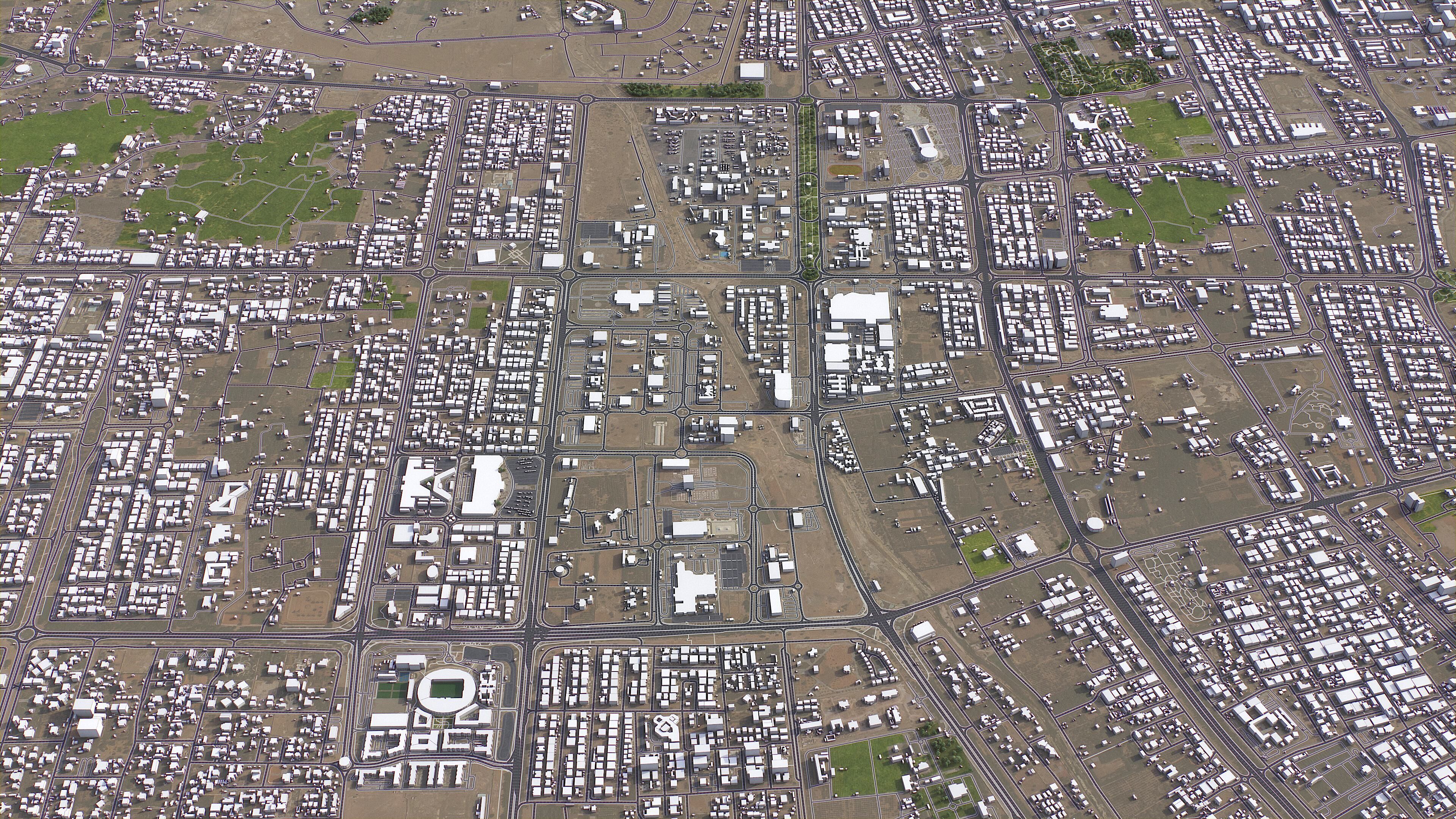 Al Ain - 3D City Model Low-poly 3D model_2