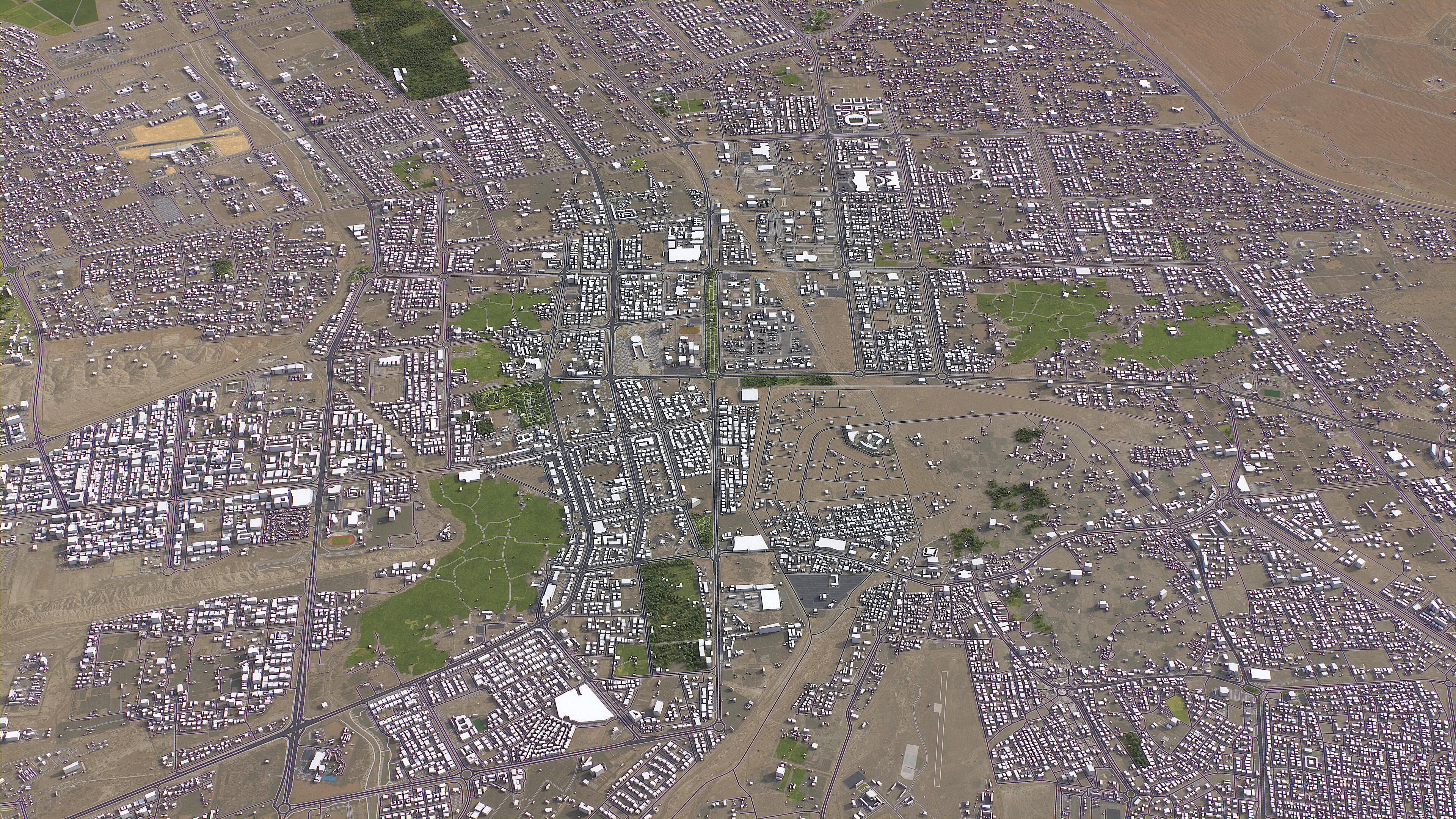 Al Ain - 3D City Model Low-poly 3D model_9