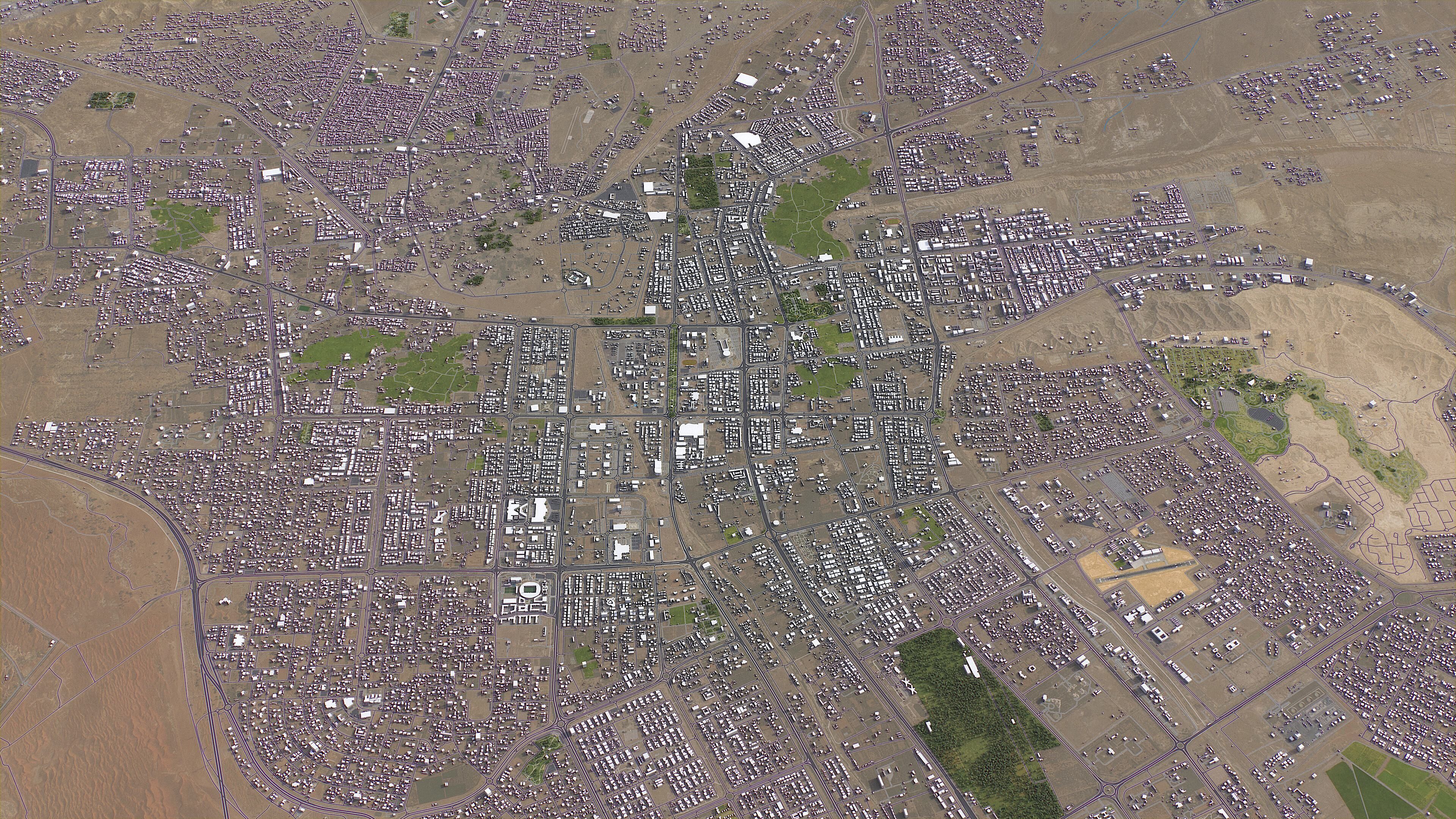 Al Ain - 3D City Model Low-poly 3D model_7