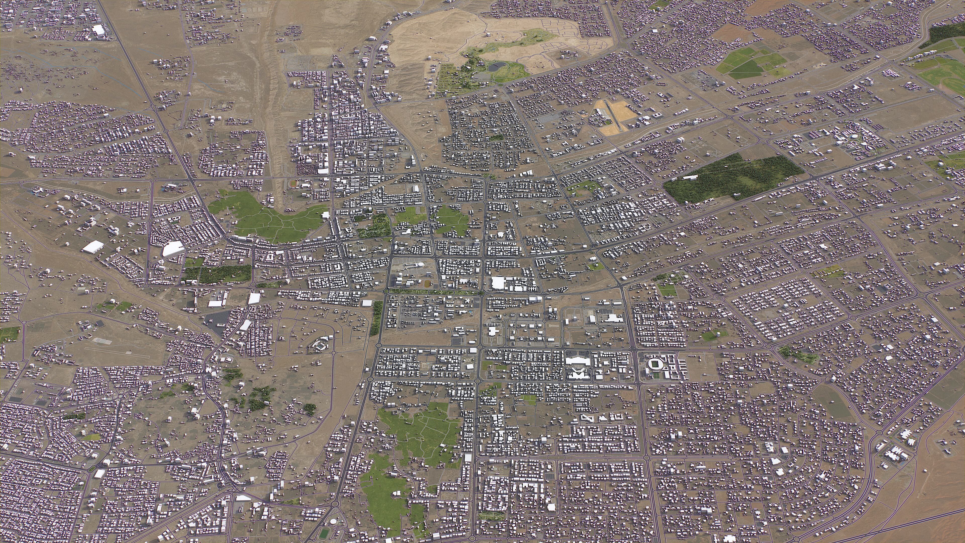 Al Ain - 3D City Model Low-poly 3D model_8