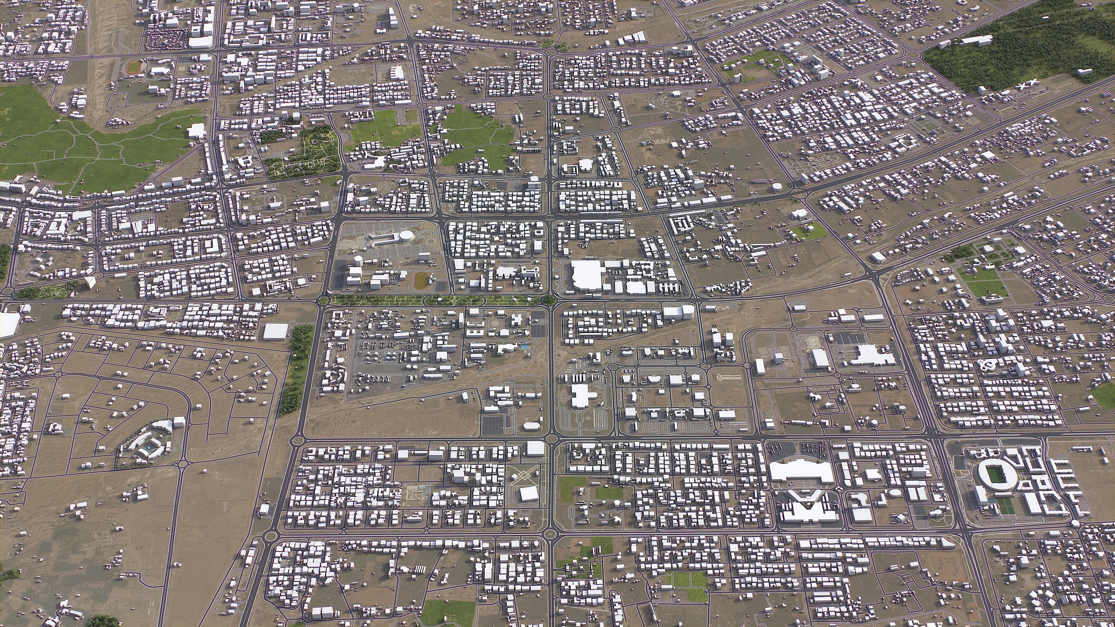 Al Ain - 3D City Model Low-poly 3D model_3