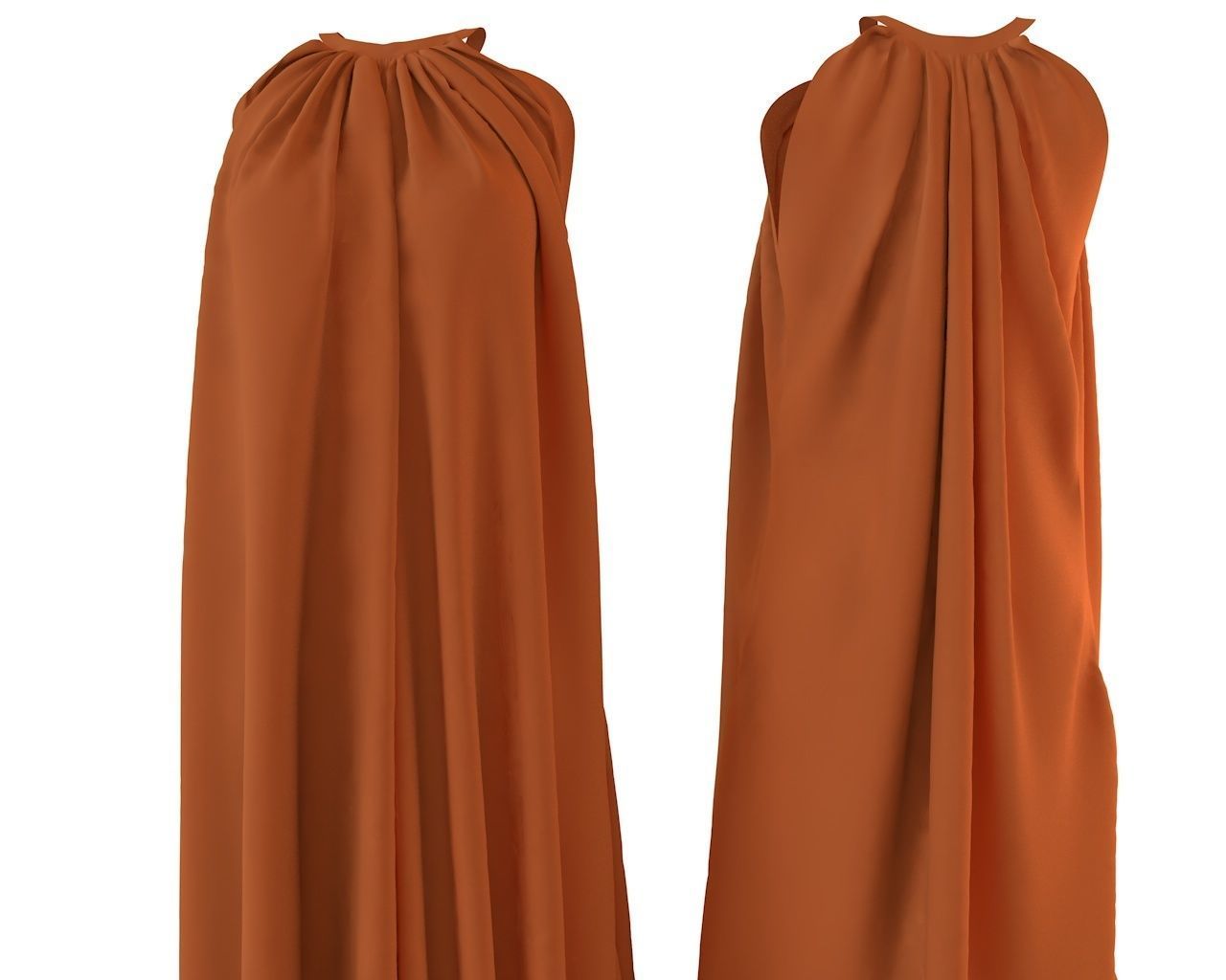 Stylish Designer Women Tent Dress 3D model 3D model_1