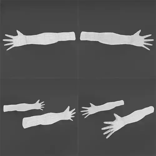 Hands lowpoly base Free low-poly 3D model