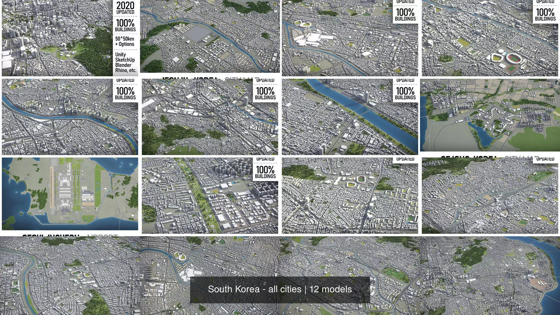 South Korea - all cities 3D Model Collection_1
