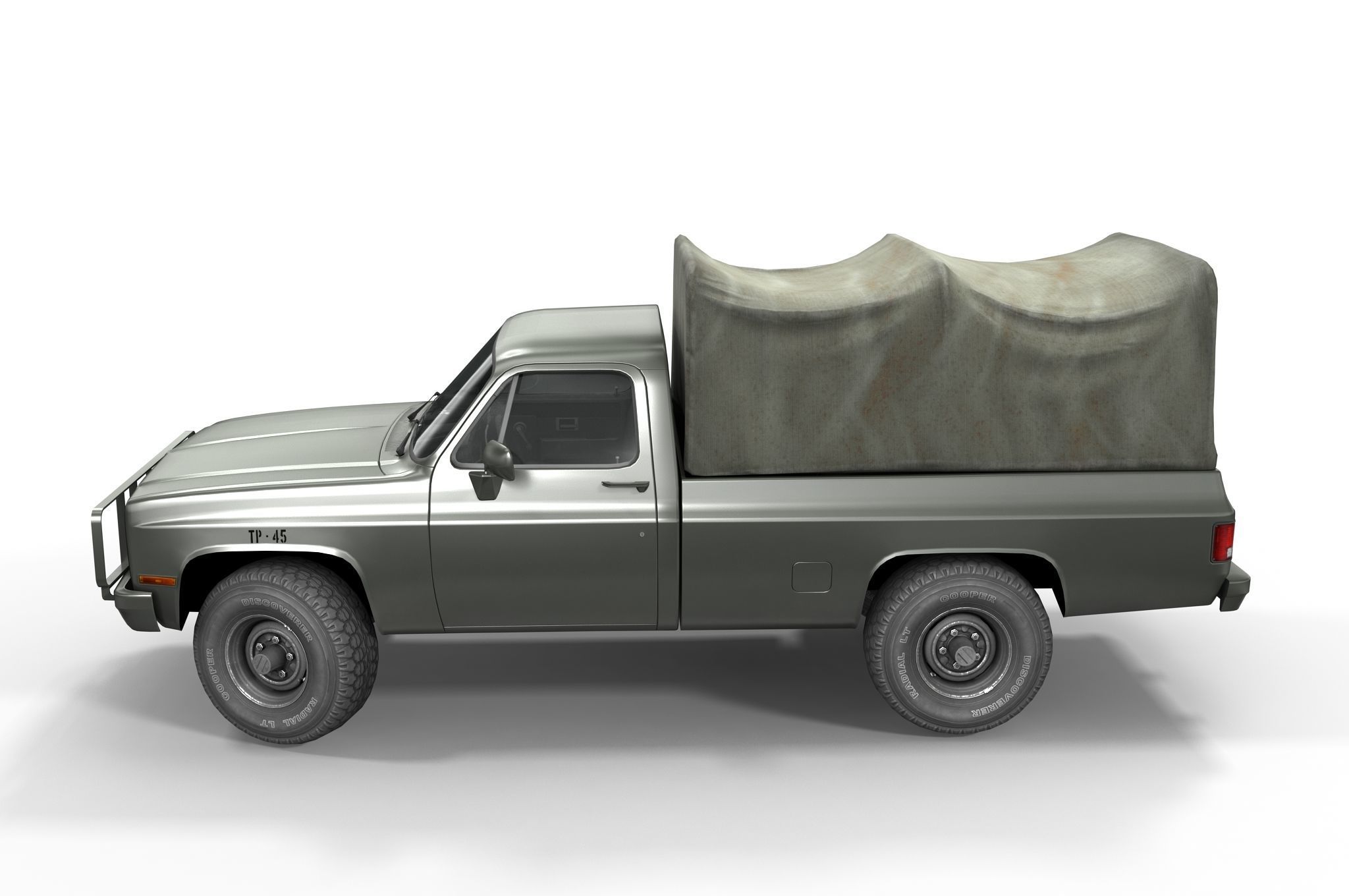 American military truck Low-poly 3D model_5