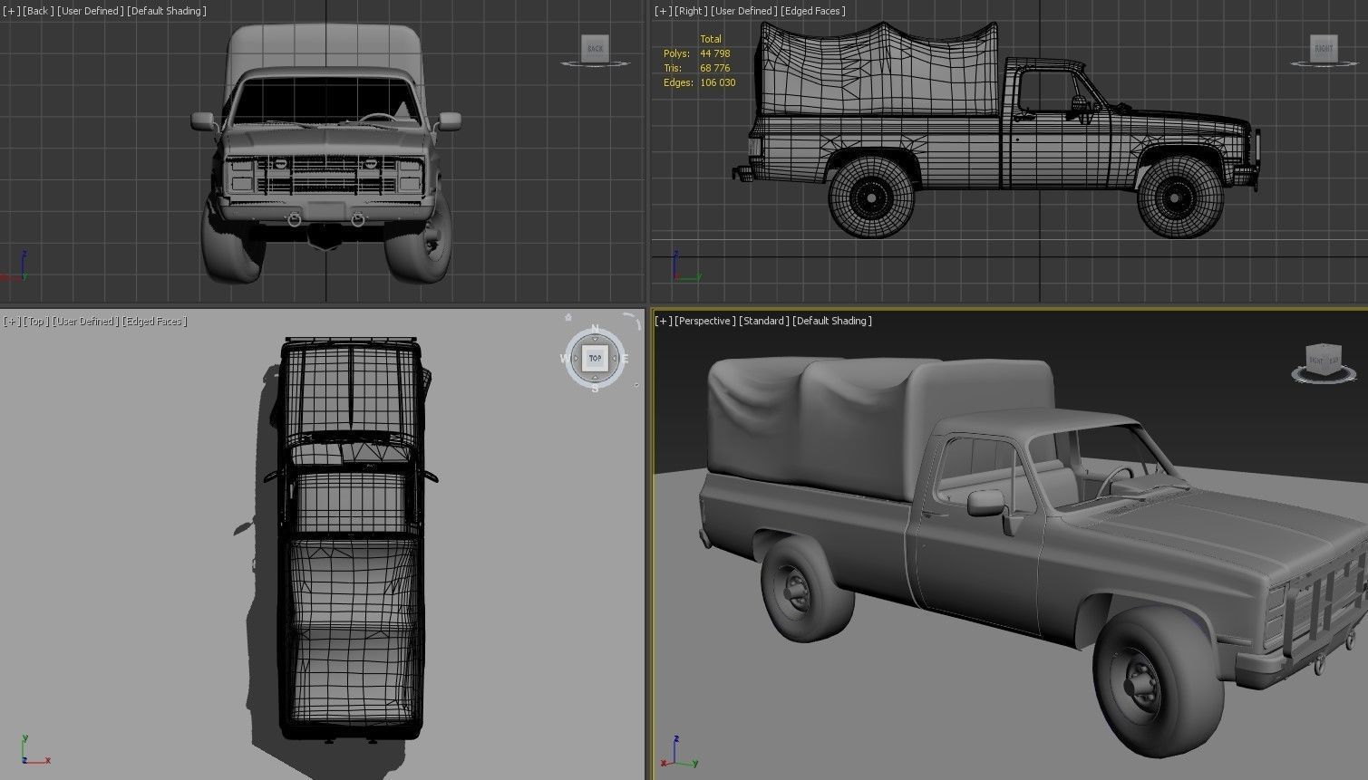 American military truck Low-poly 3D model_26