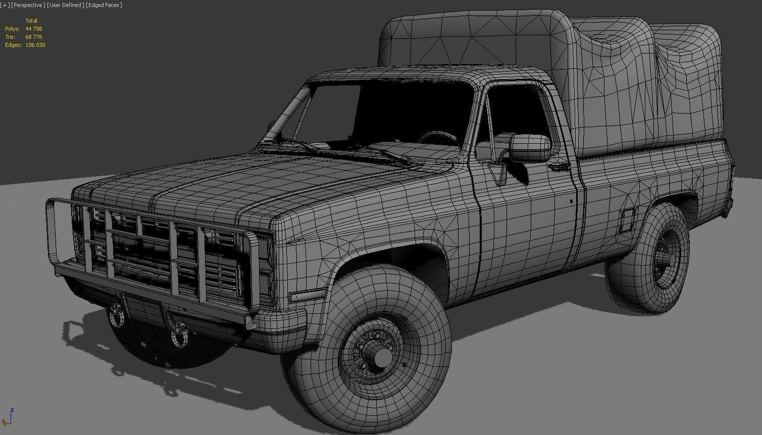 American military truck Low-poly 3D model_20