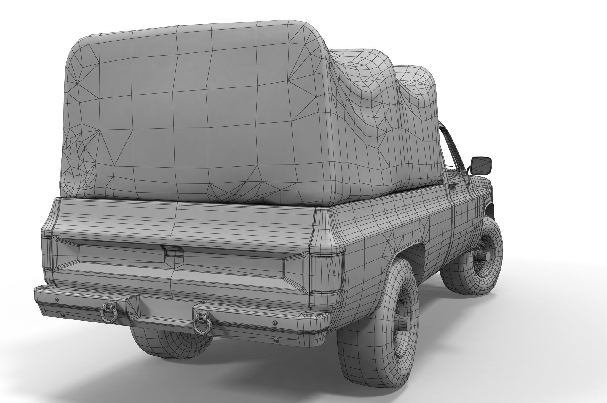 American military truck Low-poly 3D model_9