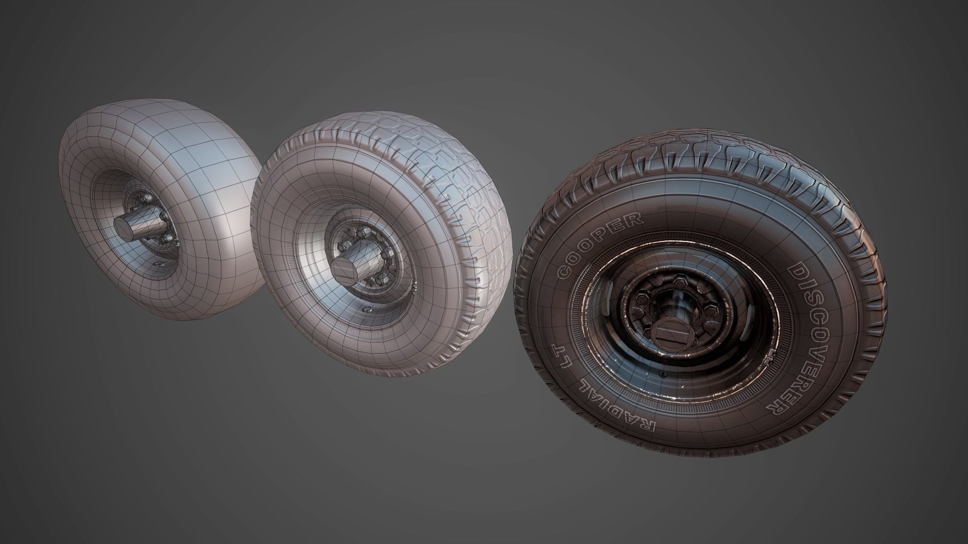 American military truck Low-poly 3D model_25