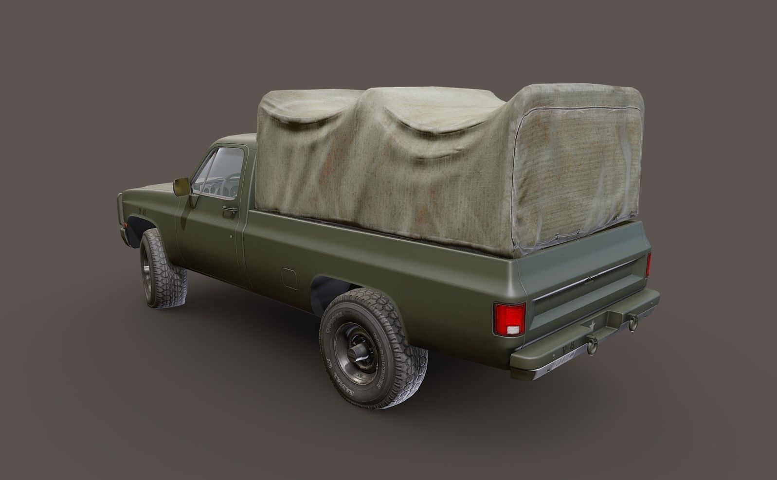American military truck Low-poly 3D model_32