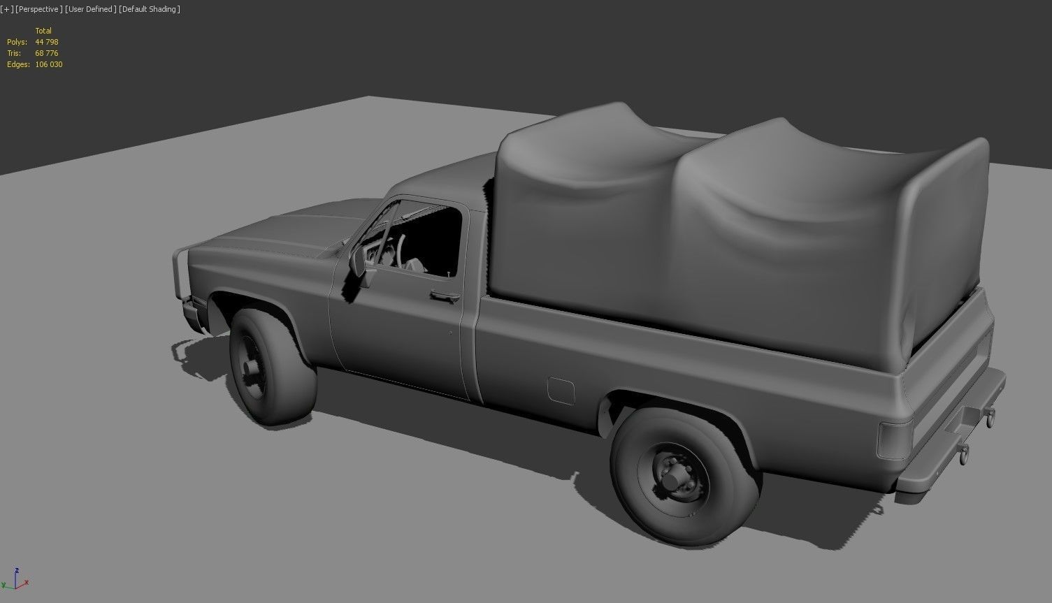 American military truck Low-poly 3D model_18